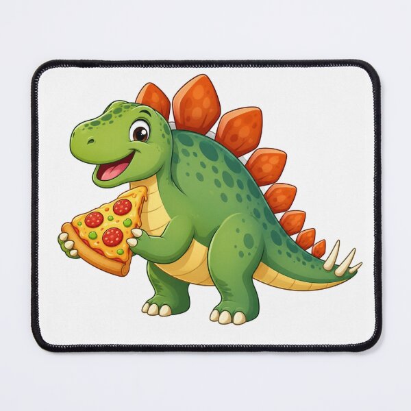 Item preview, Cute Stegosaurus Dinosaur Eating Pizza Funny Kids T-Shirt designed and sold by SunnyDesign82.
