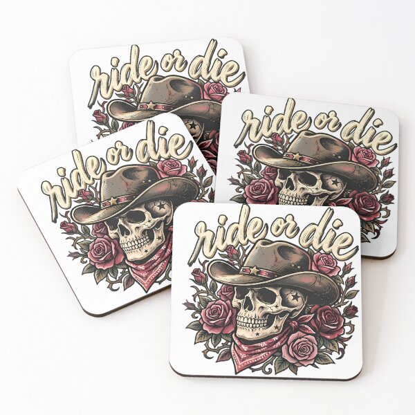 Item preview, Cowboy skull with roses and ride or die designed and sold by By:MarcinK.