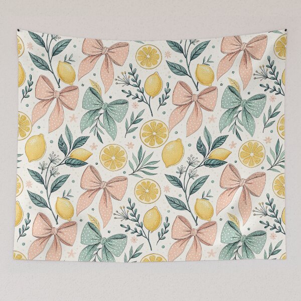 Item preview, Coquette Lemon Bows Seamless Pattern designed and sold by Petal & Pattern Co.