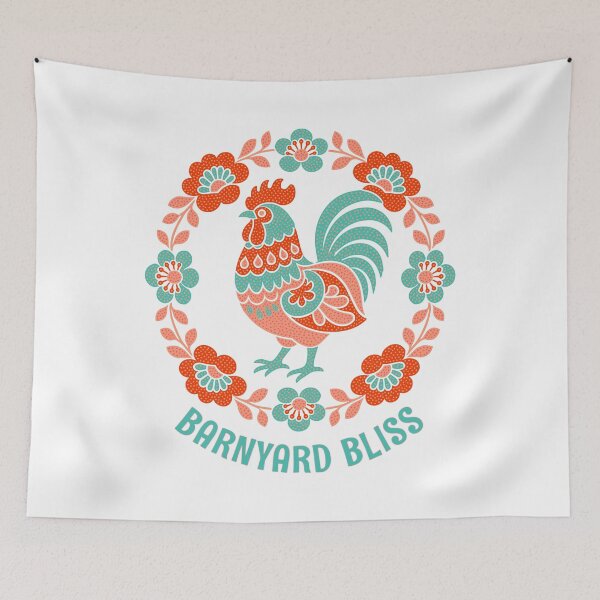 Item preview, Barnyard Bliss Rooster Folk Art Chicken Keeper designed and sold by AntiqueImages.