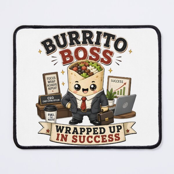 Item preview, Burrito Boss Kawaii Business Burrito - Wrapped Up In Success Cute Food Pun designed and sold by Snackwear Apparel.