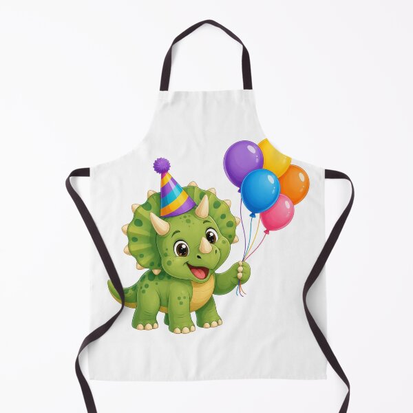 Item preview, Cute Triceratops Dinosaur Birthday Party Hat Balloons Kids T-Shirt designed and sold by SunnyDesign82.
