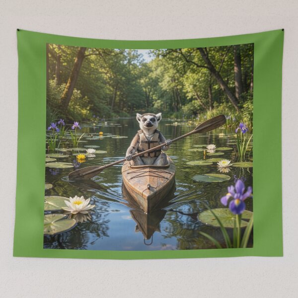 Item preview, Ring Tailed Lemur Kayaks a Minnesota Lake designed and sold by Tridentulus.