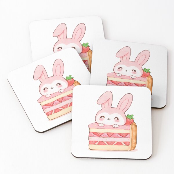 Item preview, Cute Strawberry Bunny Cake designed and sold by zubinshi.