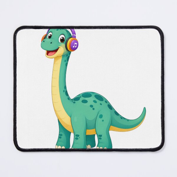 Item preview, Cute Brachiosaurus Dinosaur Wearing Headphones Music Kids T-Shirt designed and sold by SunnyDesign82.