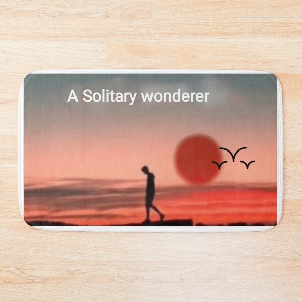Item preview, A Solitary Wonderer – Man Walking Alone at Sunset | Minimalist Orange & Black Art designed and sold by KRVC Studio .