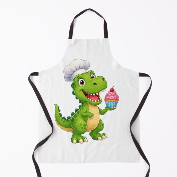 Item preview, Cute T-Rex Dinosaur Chef Holding Cupcake Funny Kids T-Shirt designed and sold by SunnyDesign82.