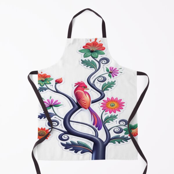 Item preview, Colorful Folk Art Red Bird Floral Tree Decorative Vinyl Wall Decal designed and sold by ARTCREATESHOP.