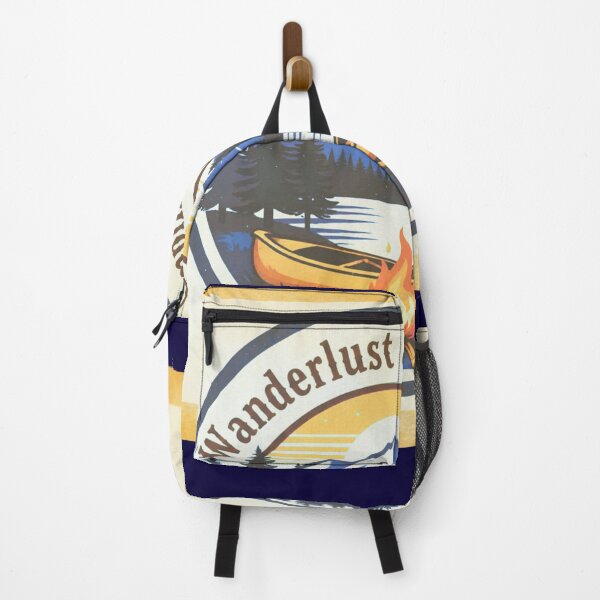 Item preview, Vintage Wanderlust and Campfires Outdoor Nature Badge designed and sold by Aesthetic Joy Studio.