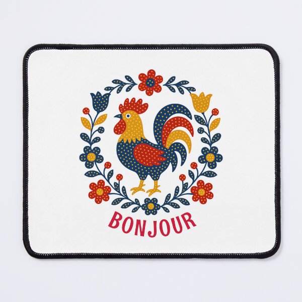 Item preview, Cheerful French Folk Art Rooster Wishes You Bonjour designed and sold by AntiqueImages.