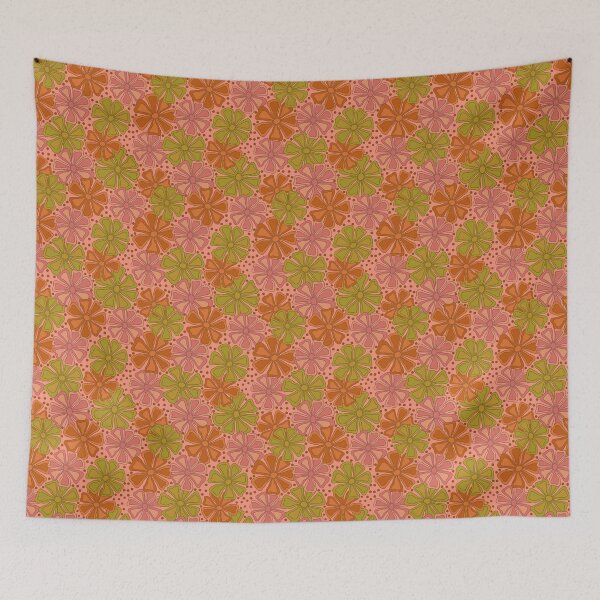 Item preview, Modern flowers on peach background designed and sold by MarySchwindt.