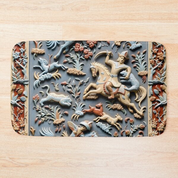Item preview, Antique Persian Hunting Rug  designed and sold by Vicky Brago-Mitchell®.