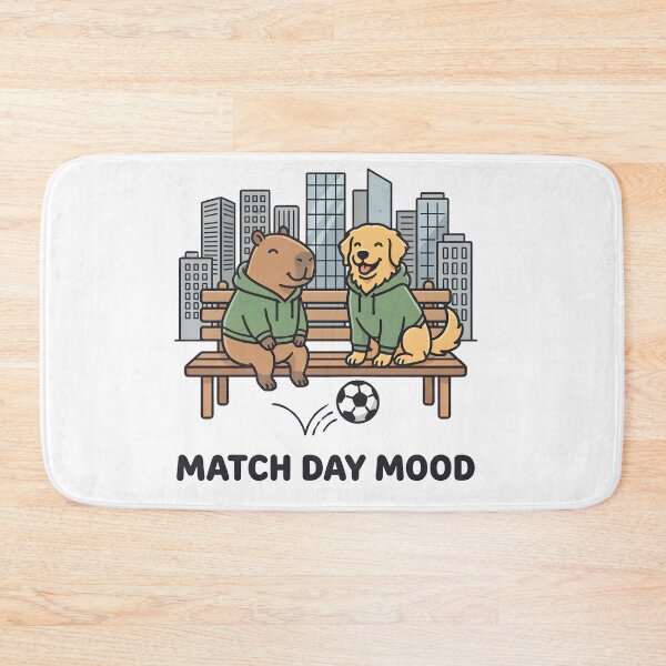 Item preview, Match Day Mood Capybara And Dog Soccer Bench designed and sold by laughingshirts.