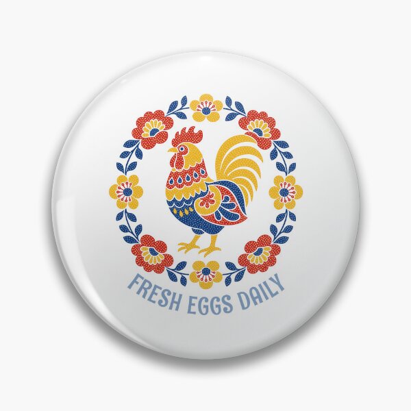 Item preview, Backyard Chicken Fresh Eggs Daily Folk Art Rooster designed and sold by AntiqueImages.