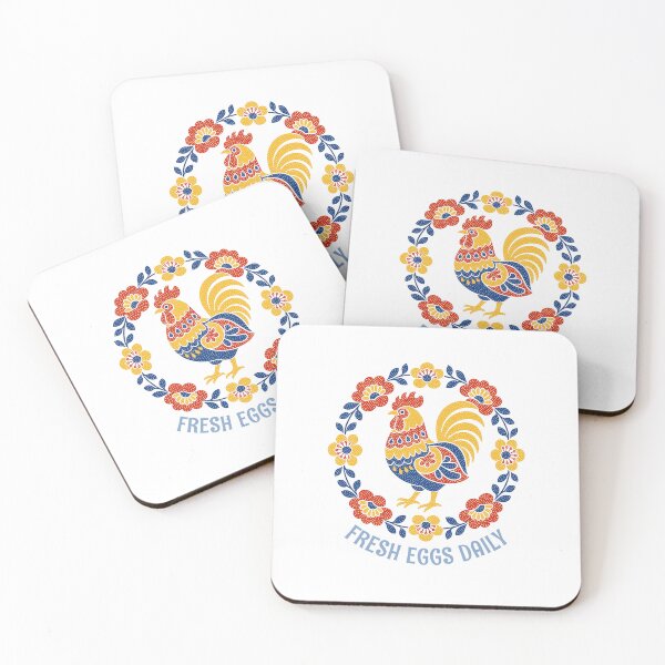 Item preview, Backyard Chicken Fresh Eggs Daily Folk Art Rooster designed and sold by AntiqueImages.