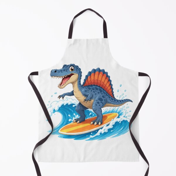 Item preview, Cute Spinosaurus Dinosaur Surfing Wave Beach Funny Kids T-Shirt designed and sold by SunnyDesign82.