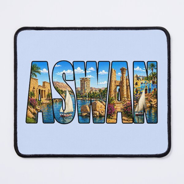 Item preview, Aswan Landscape Typography - Egypt designed and sold by Myra365Art.
