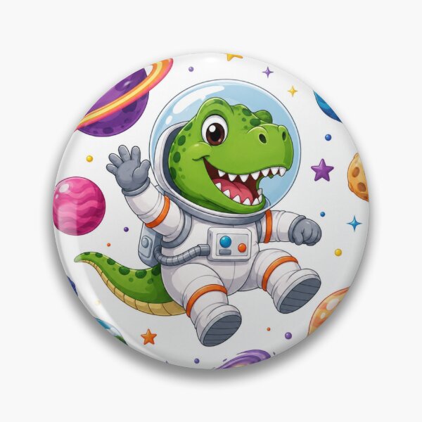 Item preview, Cute T-Rex Dinosaur Astronaut Floating Space Planets Kids T-Shirt designed and sold by SunnyDesign82.