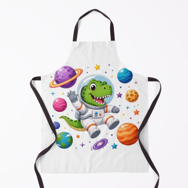 Item preview, Cute T-Rex Dinosaur Astronaut Floating Space Planets Kids T-Shirt designed and sold by SunnyDesign82.