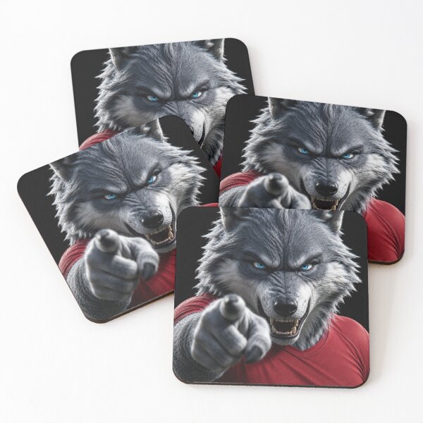 Item preview, Angry Wolf Football Player Pointing at You | Funny 3D Cartoon Meme designed and sold by M.Store.