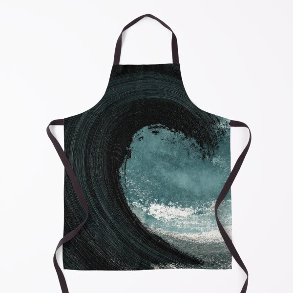 Item preview, Moody Black Swirling Brushstroke on Teal Abstract Art designed and sold by SlowRegardArt.