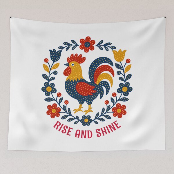 Item preview, Backyard Chicken Rise and Shine Folk Art designed and sold by AntiqueImages.