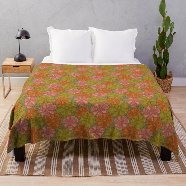 Item preview, Modern flowers on sage background designed and sold by MarySchwindt.