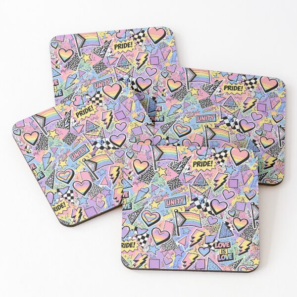 Item preview, Pastel Comic Pop Art 80s MTV Cartoon Pride Pattern designed and sold by BeJolley.