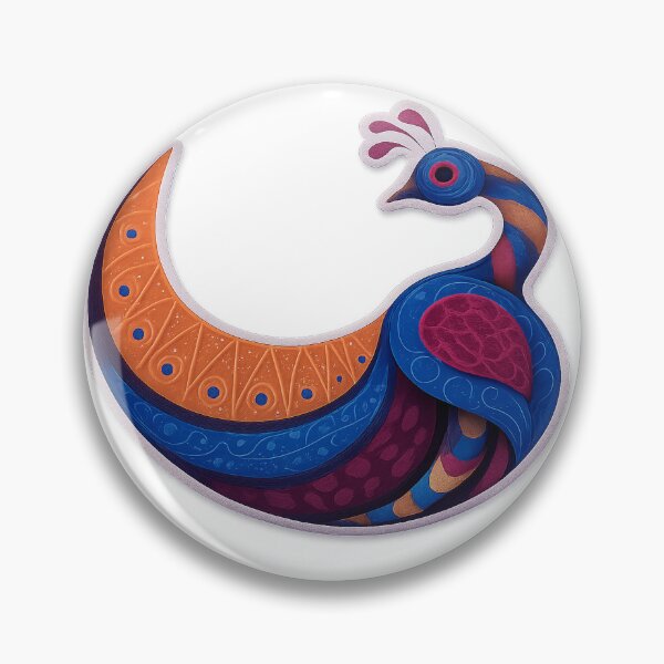 Item preview, Exotic Patterned Peacock Tribal Folk Art Removable Colorful Wall Decal designed and sold by ARTCREATESHOP.