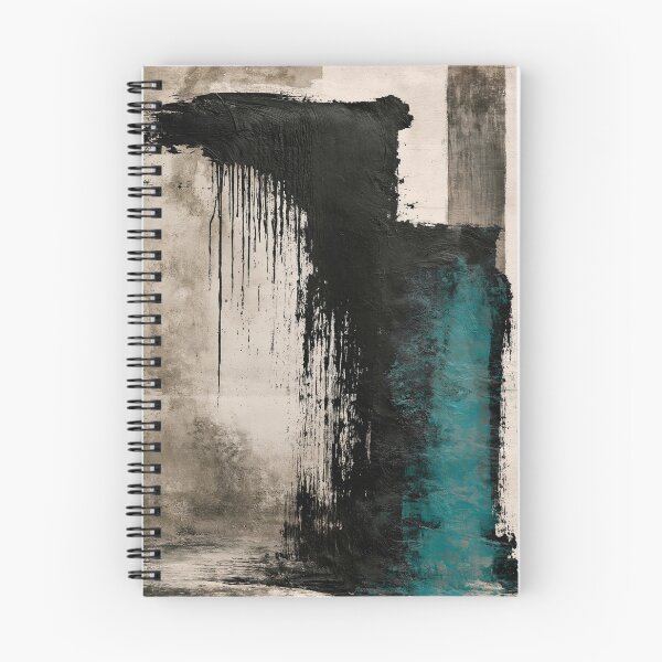 Item preview, Textured Black Vertical Abstract with Teal Accent designed and sold by SlowRegardArt.