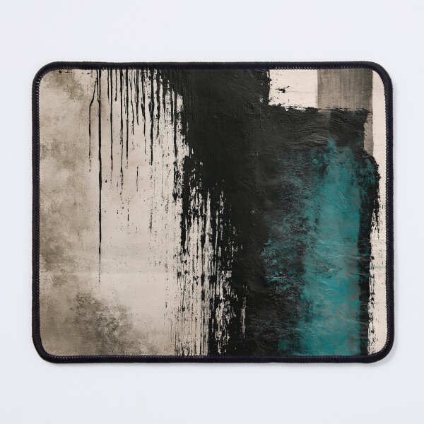 Item preview, Textured Black Vertical Abstract with Teal Accent designed and sold by SlowRegardArt.