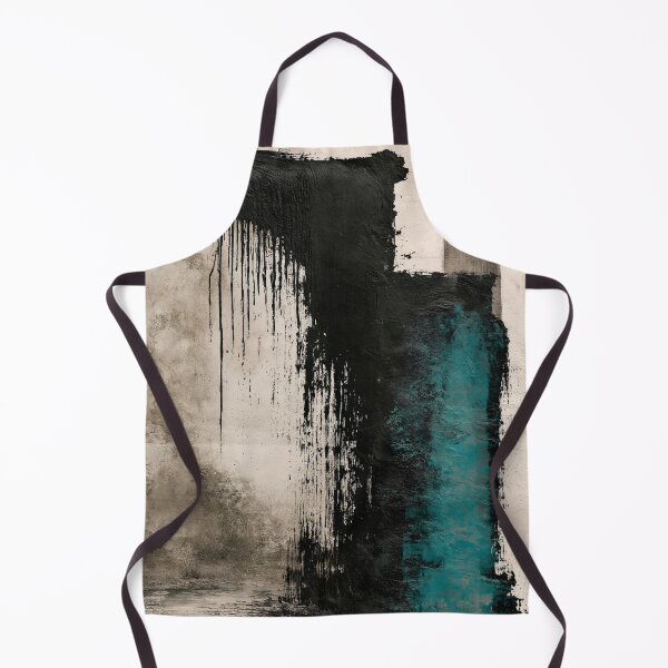 Item preview, Textured Black Vertical Abstract with Teal Accent designed and sold by SlowRegardArt.
