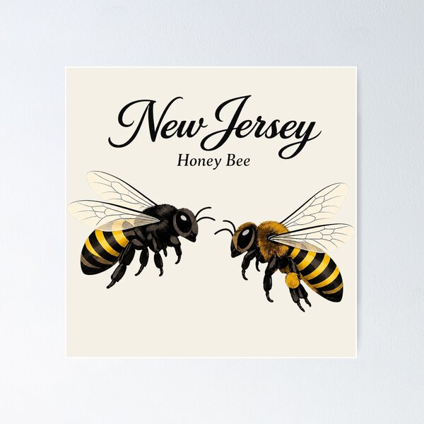 Item preview, Copy of New Jersey Honey Bee Retro State Insect Poster designed and sold by The-Drip-Studio.