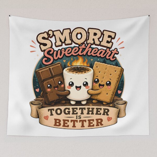 Item preview, S'More Sweetheart Cute Kawaii Campfire Dessert Shirt | Together Is Better Marshmallow Chocolate Graham Cracker designed and sold by Snackwear Apparel.