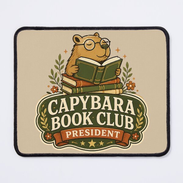 Item preview, Capybara Book Club President Shirt Cute Reading Capybara Book Lover Design Introvert Reader Gift Cozy Library Aesthetic designed and sold by Artistry in Motion by MADsrecreation.