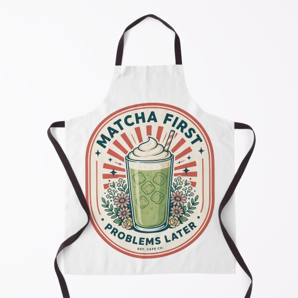 Item preview, Matcha First Problems Later – Funny Iced Matcha Latte Lover Retro Café Design designed and sold by ArcticFoxStudio.