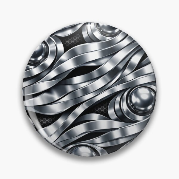 Item preview, Futuristic Metallic Flow – Silverr Seamless Pattern designed and sold by RBBHovi.