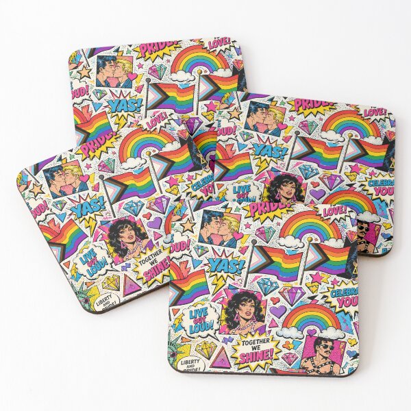 Item preview, Busy Campy Cartoon Pride Comic Pattern designed and sold by BeJolley.