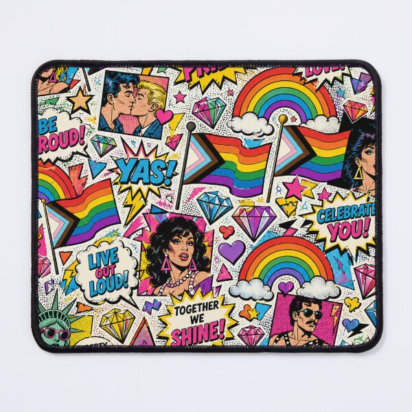 Item preview, Busy Campy Cartoon Pride Comic Pattern designed and sold by BeJolley.