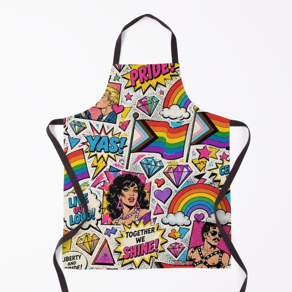 Item preview, Busy Campy Cartoon Pride Comic Pattern designed and sold by BeJolley.
