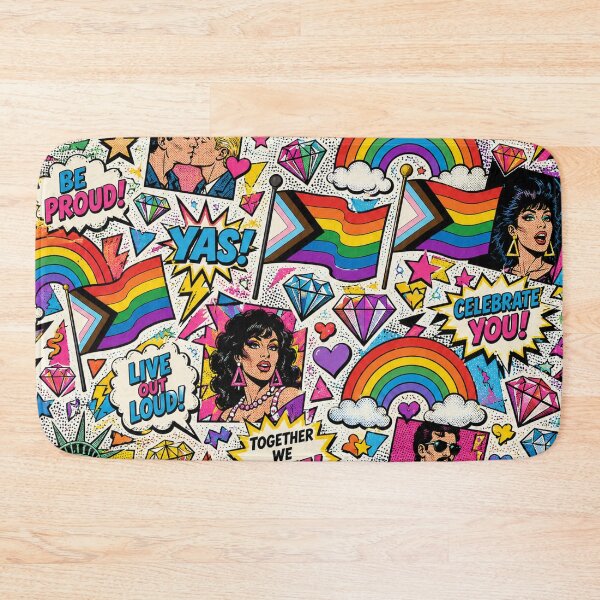 Item preview, Busy Campy Cartoon Pride Comic Pattern designed and sold by BeJolley.