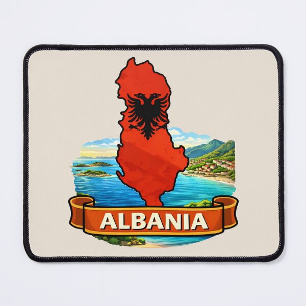 Item preview, Albania Map - Riviera Coast Balkans designed and sold by Myra365Art.