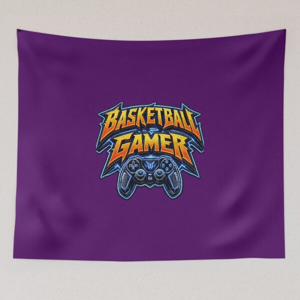 Item preview, ⚡GAMER BASKETBALL GEEK NERD RETRO PRINT designed and sold by Atelier RLGS.