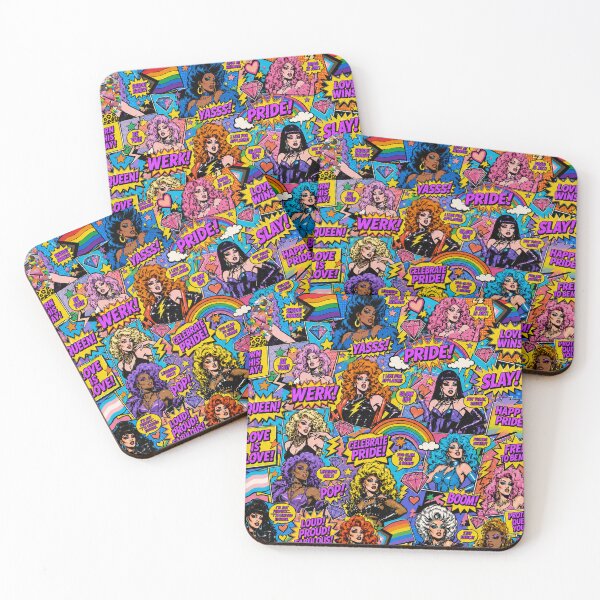 Item preview, Colorful Drag Queens Comic Pop Art Pride Pattern designed and sold by BeJolley.