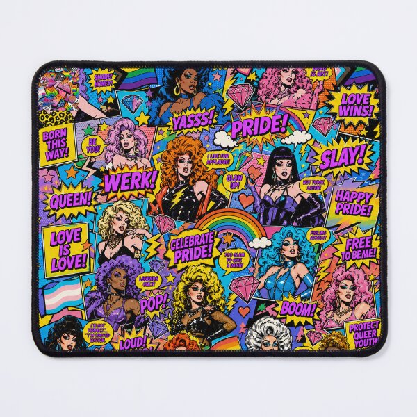 Item preview, Colorful Drag Queens Comic Pop Art Pride Pattern designed and sold by BeJolley.