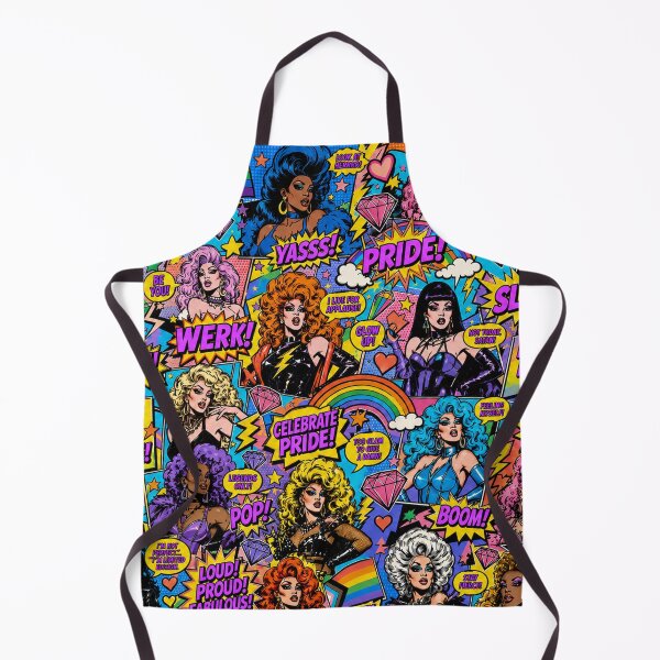 Item preview, Colorful Drag Queens Comic Pop Art Pride Pattern designed and sold by BeJolley.