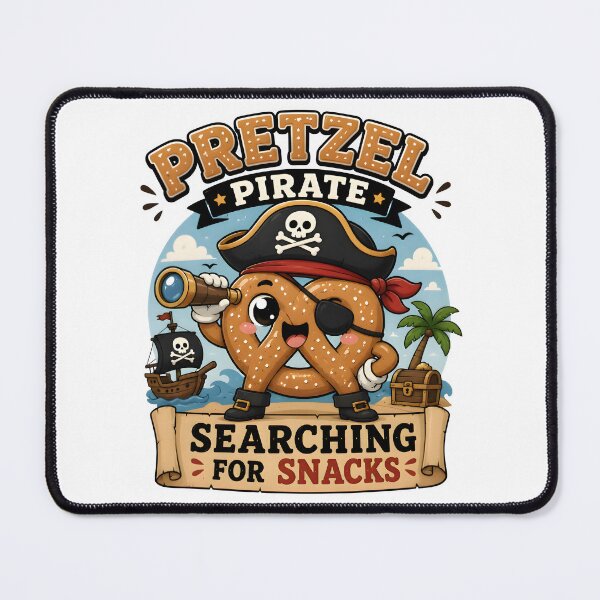 Item preview, Pretzel Pirate Kawaii Food Character – Searching For Snacks Cute Chibi Pretzel designed and sold by Snackwear Apparel.