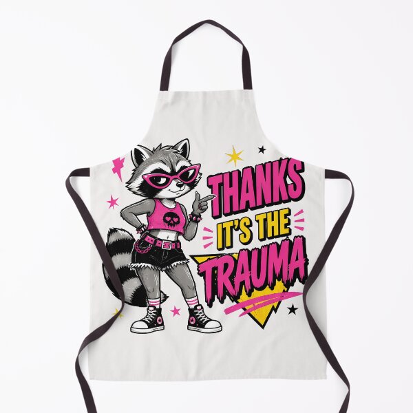 Item preview, Feral Raccoon Thanks It’s The Trauma Sassy Graphic, Funny Trash Panda Cowgirl Summer Art, Cute Retro Cowboy Raccoon Design designed and sold by VectorJoy.