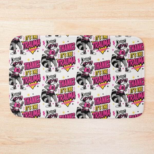 Item preview, Feral Raccoon Thanks It’s The Trauma Sassy Graphic, Funny Trash Panda Cowgirl Summer Art, Cute Retro Cowboy Raccoon Design designed and sold by VectorJoy.