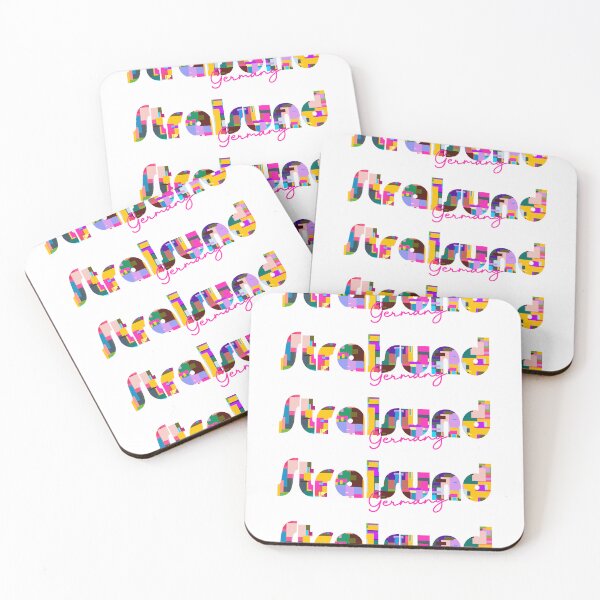 Item preview, Stralsund, Germany, Vibrant Abstract City Typography Art designed and sold by Wanderful-roads.